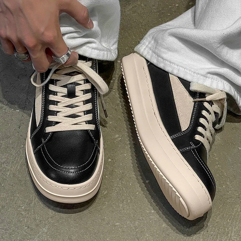 Men’s Black Lace-Up Casual Sneakers — Image 9