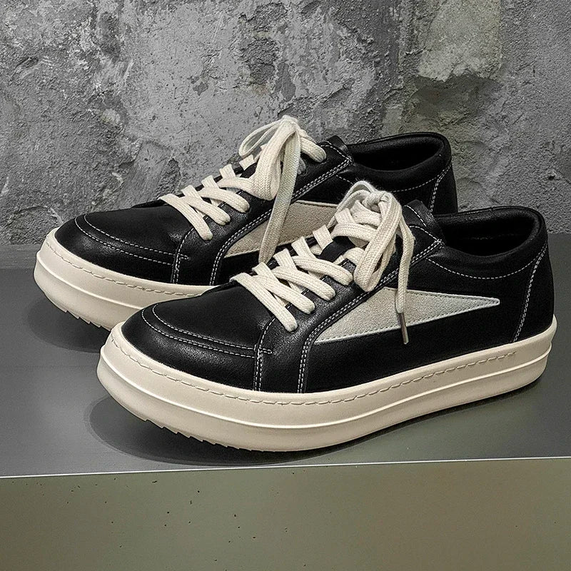Men’s Black Lace-Up Casual Sneakers — Image 18