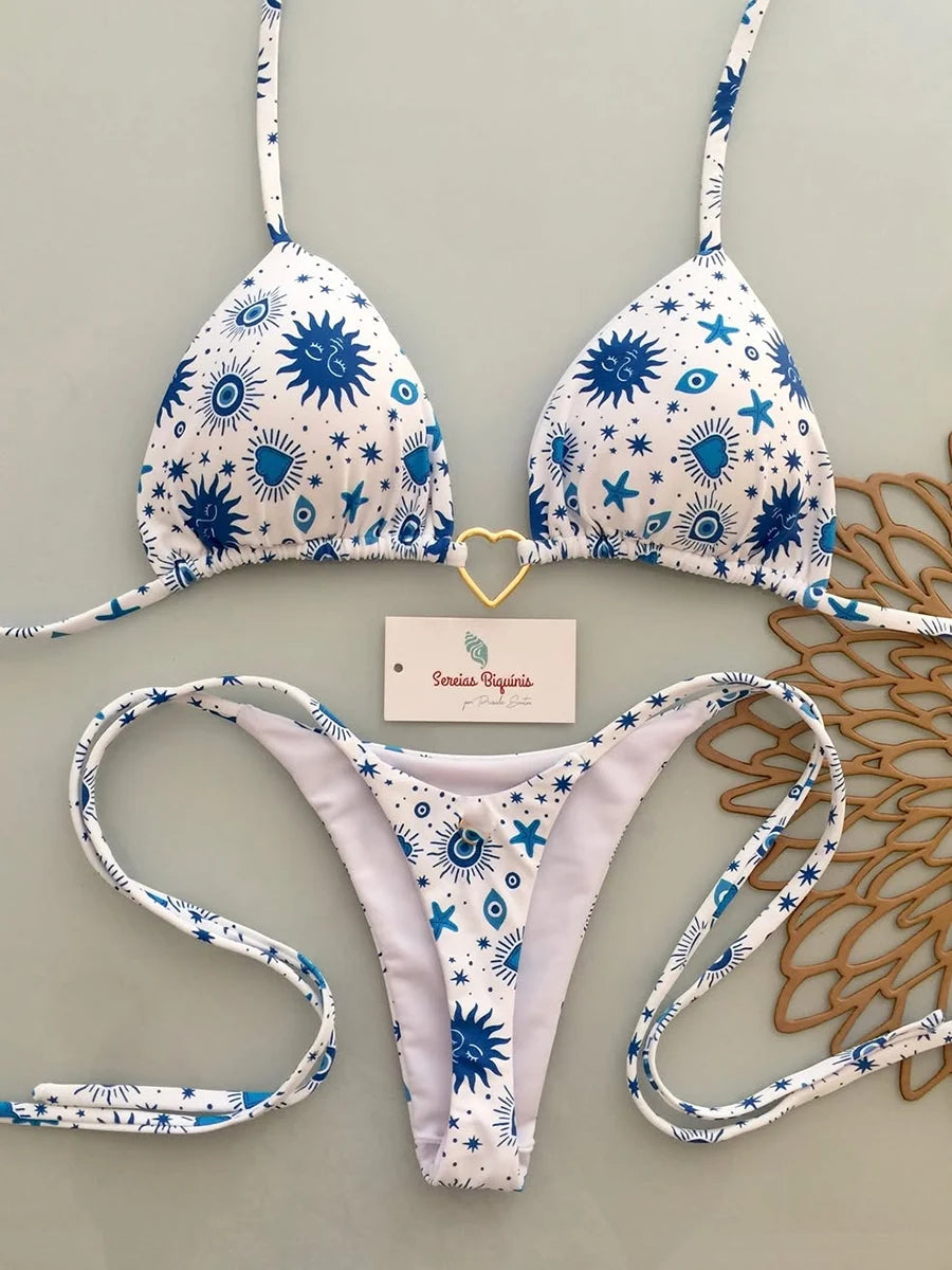 Micro Bikinis 2026 Push Up Women Swimsuits Sexy Swimwear Brazilian Bikini Set Thong Biquini Print Swimsuit Summer Beachwear