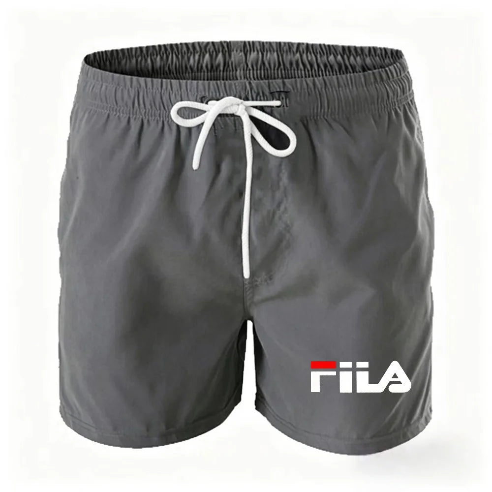 Summer men's drawstring casual sports shorts - bright color five-pocket pants with internal breathable mesh lining - beach pants
