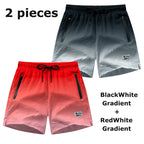 Men's Seersucker Beach Shorts with Mesh Liner Summer Casual Board Shorts with Zipper Pockets Quick Dry Swim Shorts Swim Trunks