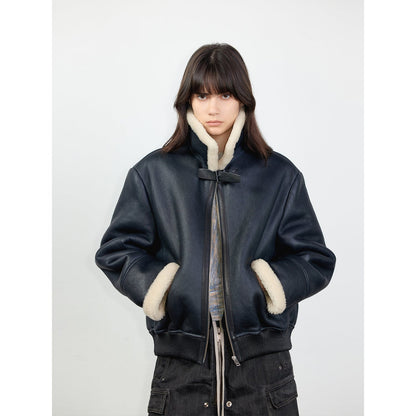 Speedy Flow Casual Motorcycle Style Imported Merino Sheepskin Jacket-2
