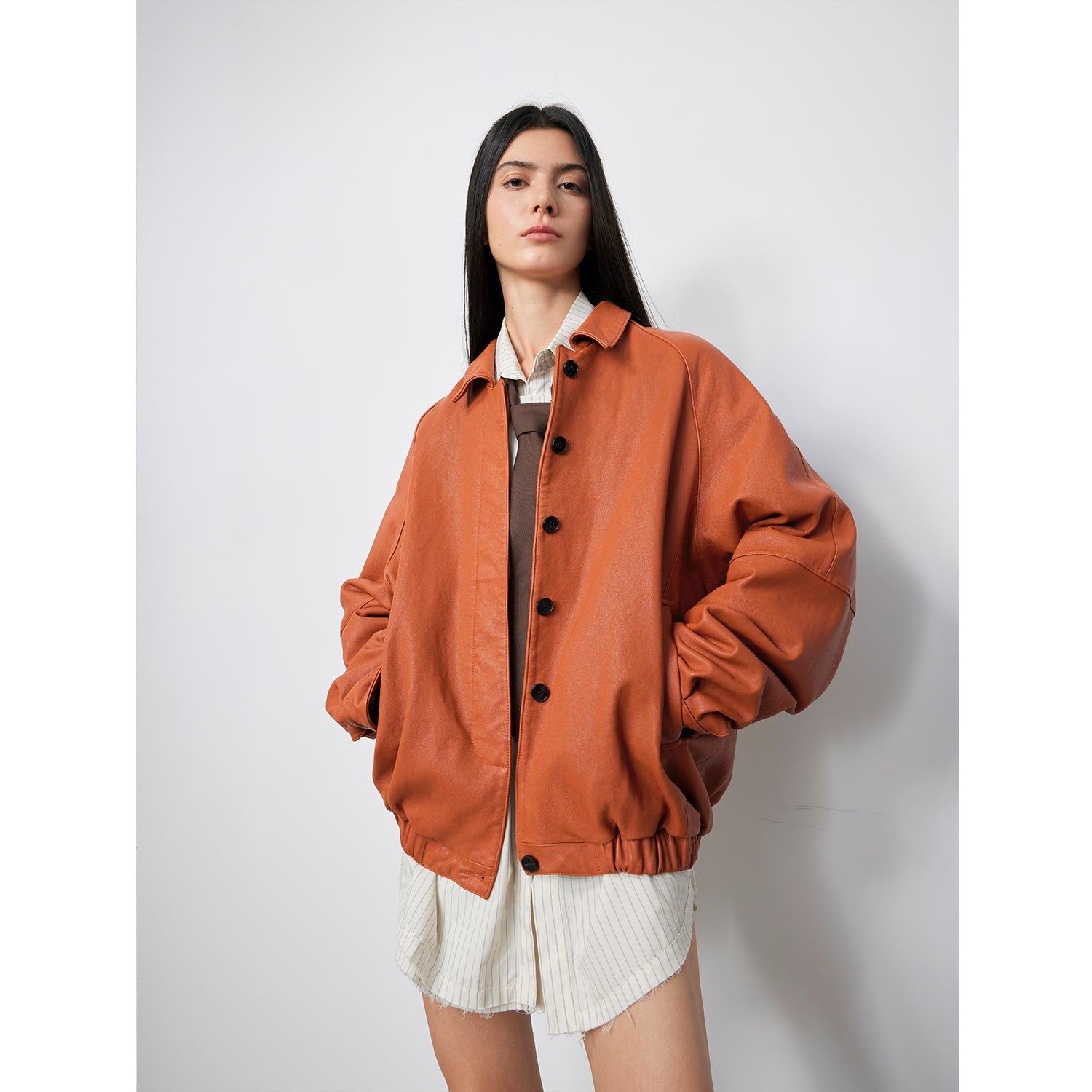 Heavy Wash Waxed Sheepskin Jacket Genuine Leather Outerwear "Sydney Reincarnation" "Sydney Reincarnation"-5