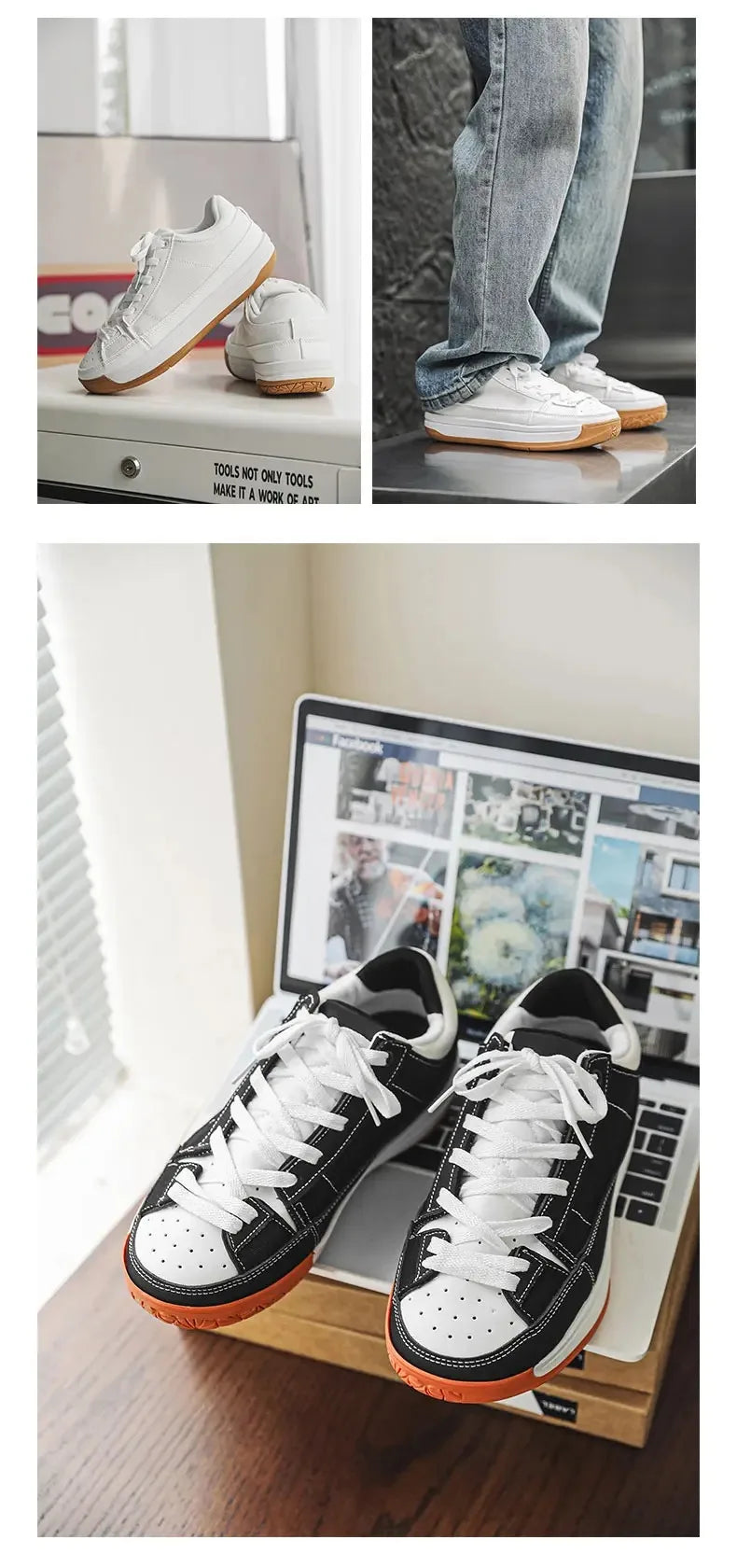 Men’s colour-block lace-up sneakers, product image 25