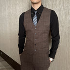 Men's British - Korean Plaid 3 - Piece Suit - Slim Fit Business Set - StepByStepNow