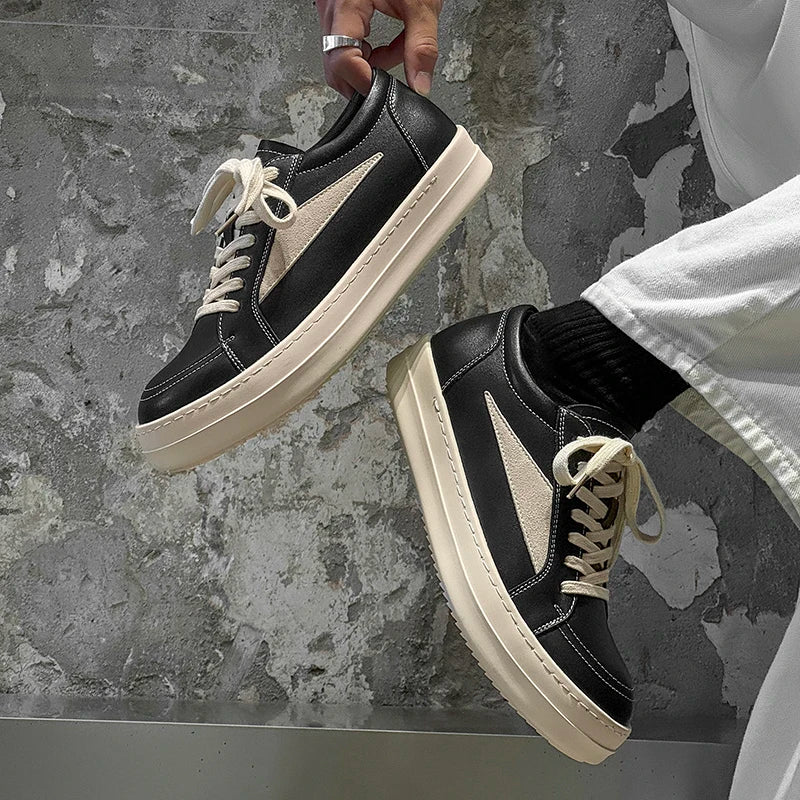 Men’s Black Lace-Up Casual Sneakers — Image 8