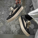 Men’s Black Lace-Up Casual Sneakers — Image 8