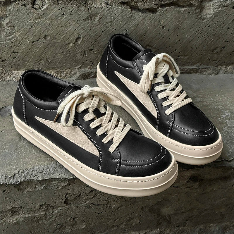 Men’s Black Lace-Up Casual Sneakers — Image 5