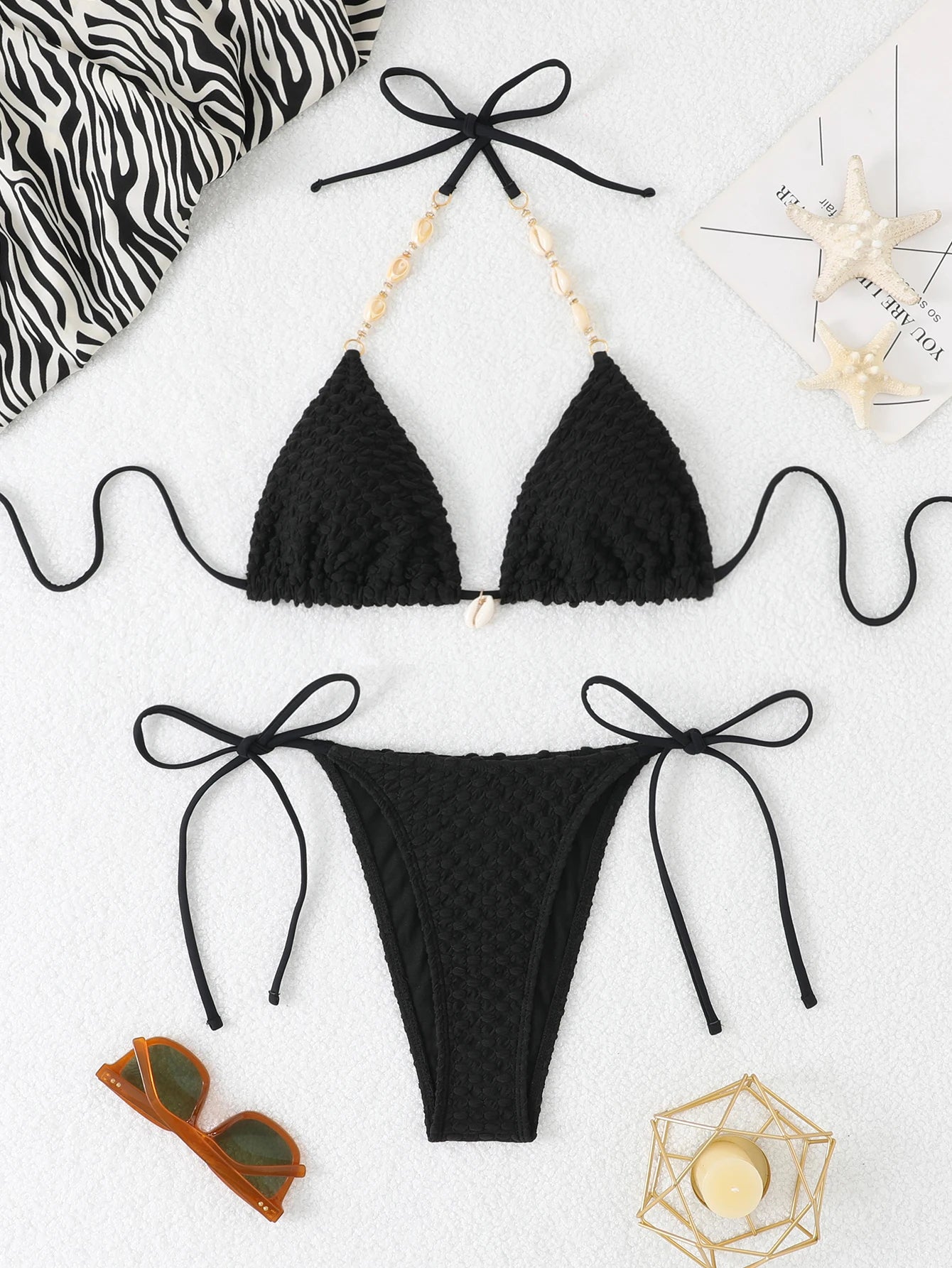 2026 Halter String Triangle Bikini Women Sexy Swimwear Female Mesh Swimsuit Solid Bathers Bathing Swimming Swim Suit Beachwear