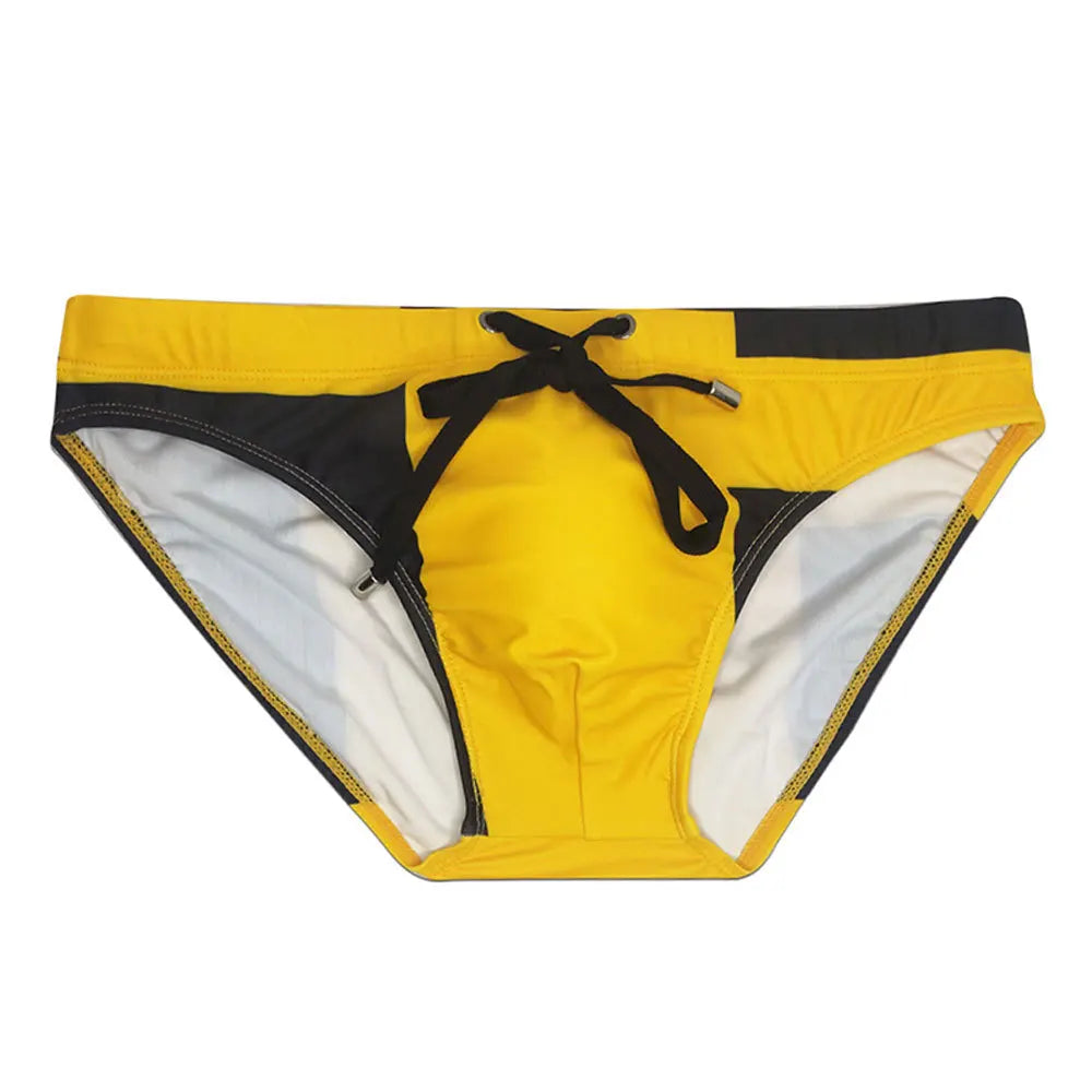 Mens Swimwear Swim Briefs Contrast Color Low Rise Sexy Pouch Swimming Trunks Board Shorts Swimsuit Surf Beachwear Male Bañadores