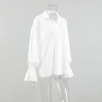 Camicia con risvolto in puro cotone jacquard francese