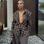 Camicia Top Fashion Y2k Party Look Nuova camicia femminile a vita alta Top