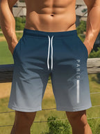 Gradient Color Graphic Men Beach Shorts 3D Print Shorts Casual Fashion Quick-Dry Pants Loose Swim Trunks Vacation Men's Clothes
