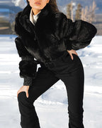 Tuta da sci Pelliccia semplice ed elegante Abbigliamento aderente - StepByStepNow