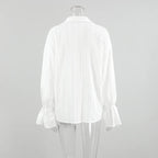 Camicia con risvolto in puro cotone jacquard francese