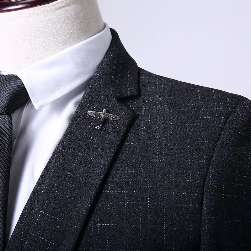 Men’s Smart Casual Wedding Suit – Slim Fit Tuxedo, Single Breasted 2-Piece Set - StepByStepNow
