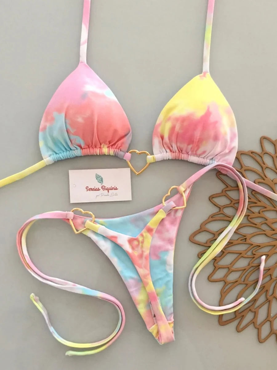 Micro Bikinis 2026 Push Up Women Swimsuits Sexy Swimwear Brazilian Bikini Set Thong Biquini Print Swimsuit Summer Beachwear
