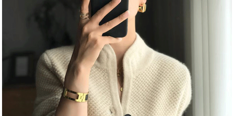 Autunno inverno nuovo addensato 100% Cashmere lana Cardigan donna Stand collo maglione maglione sciolto maglia Base maglione di lana giacca