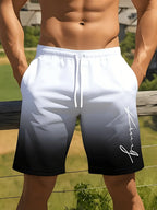 Gradient Color Graphic Men Beach Shorts 3D Print Shorts Casual Fashion Quick-Dry Pants Loose Swim Trunks Vacation Men's Clothes