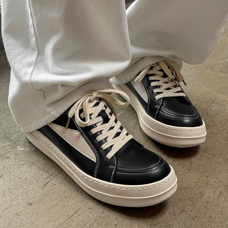 Men’s Black Lace-Up Casual Sneakers — Image 10