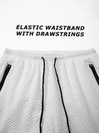 Men's Seersucker Beach Shorts with Mesh Liner Summer Casual Board Shorts with Zipper Pockets Quick Dry Swim Shorts Swim Trunks