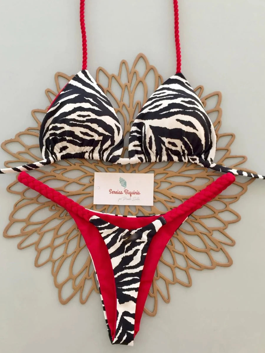 Micro Bikinis 2026 Push Up Women Swimsuits Sexy Swimwear Brazilian Bikini Set Thong Biquini Print Swimsuit Summer Beachwear