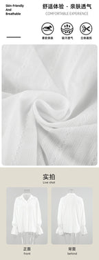 Camicia con risvolto in puro cotone jacquard francese