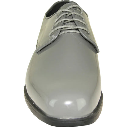 VANGELO Men Dress Shoe TUX-1 Oxford Formal Tuxedo for Prom & Wedding Grey Patent-1