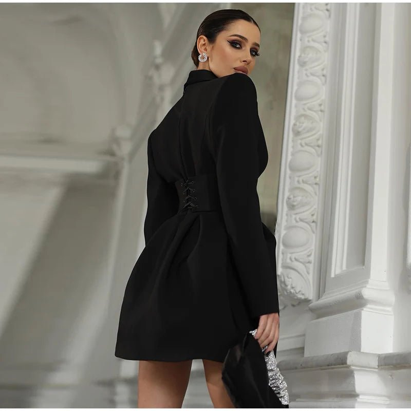 Abito corto lisca di pesce scollo profondo donna sexy moda chic - StepByStepNow