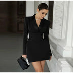 Abito corto lisca di pesce scollo profondo donna sexy moda chic - StepByStepNow