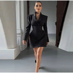 Abito corto lisca di pesce scollo profondo donna sexy moda chic - StepByStepNow