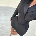 Abito corto lisca di pesce scollo profondo donna sexy moda chic - StepByStepNow