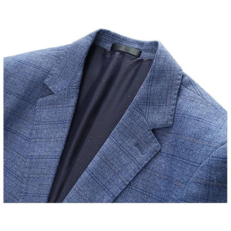 Abito slim fit in 3 pezzi a quadretti da uomo | Set smoking da sposo casual (giacca + gilet + pantaloni) per bottoni funzionali matrimonio/ballo/festa - StepByStepNow