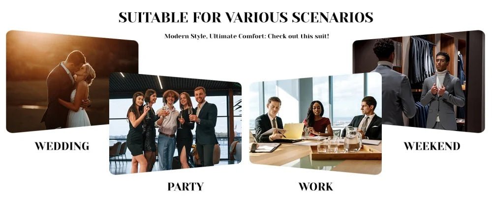 Abito slim fit in 3 pezzi a quadretti da uomo | Set smoking da sposo casual (giacca + gilet + pantaloni) per bottoni funzionali matrimonio/ballo/festa - StepByStepNow