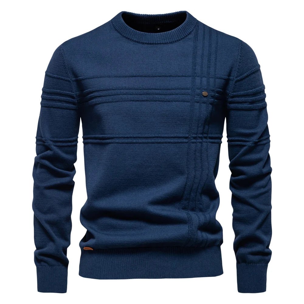 AIOPESON Maglione pullover girocollo da uomo lavorato a maglia in cotone spogliato di qualità autunno inverno maglioni caldi da uomo - StepByStepNow
