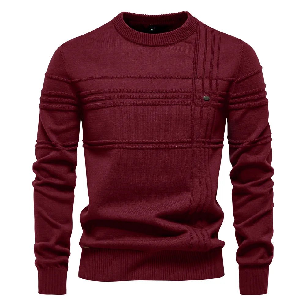 AIOPESON Maglione pullover girocollo da uomo lavorato a maglia in cotone spogliato di qualità autunno inverno maglioni caldi da uomo - StepByStepNow