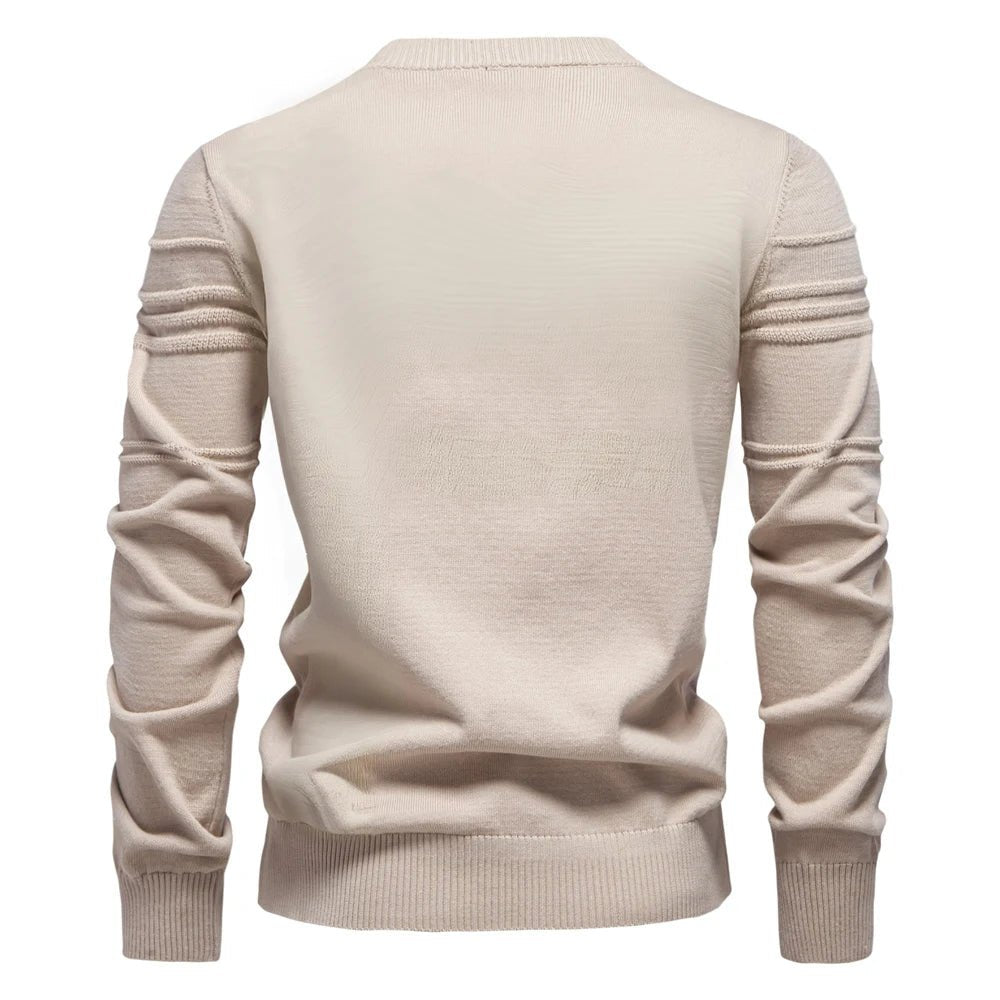 AIOPESON Maglione pullover girocollo da uomo lavorato a maglia in cotone spogliato di qualità autunno inverno maglioni caldi da uomo - StepByStepNow