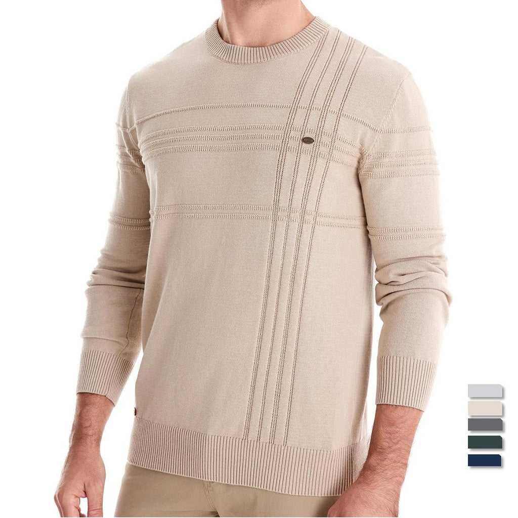 AIOPESON Maglione pullover girocollo da uomo lavorato a maglia in cotone spogliato di qualità autunno inverno maglioni caldi da uomo - StepByStepNow