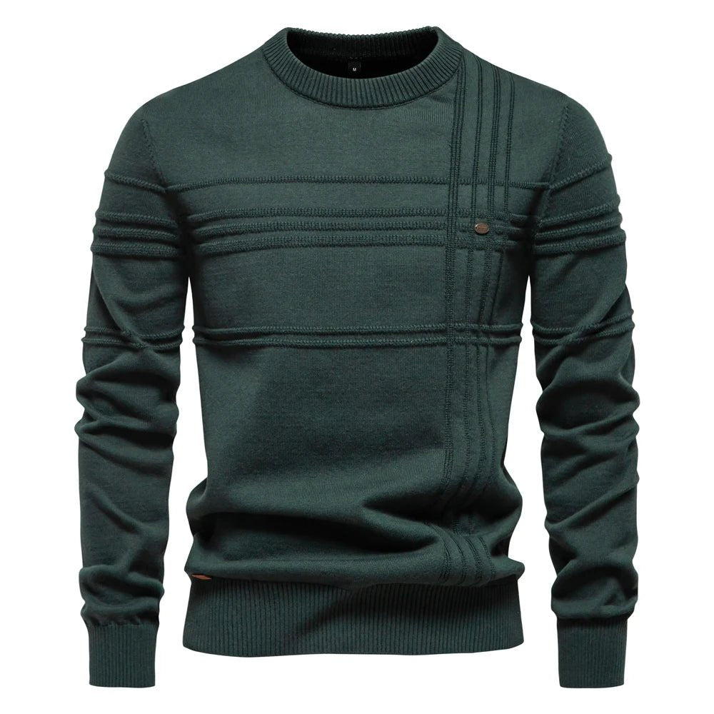 AIOPESON Maglione pullover girocollo da uomo lavorato a maglia in cotone spogliato di qualità autunno inverno maglioni caldi da uomo - StepByStepNow
