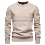 AIOPESON Maglione pullover girocollo da uomo lavorato a maglia in cotone spogliato di qualità autunno inverno maglioni caldi da uomo - StepByStepNow