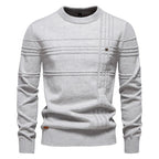 AIOPESON Maglione pullover girocollo da uomo lavorato a maglia in cotone spogliato di qualità autunno inverno maglioni caldi da uomo - StepByStepNow