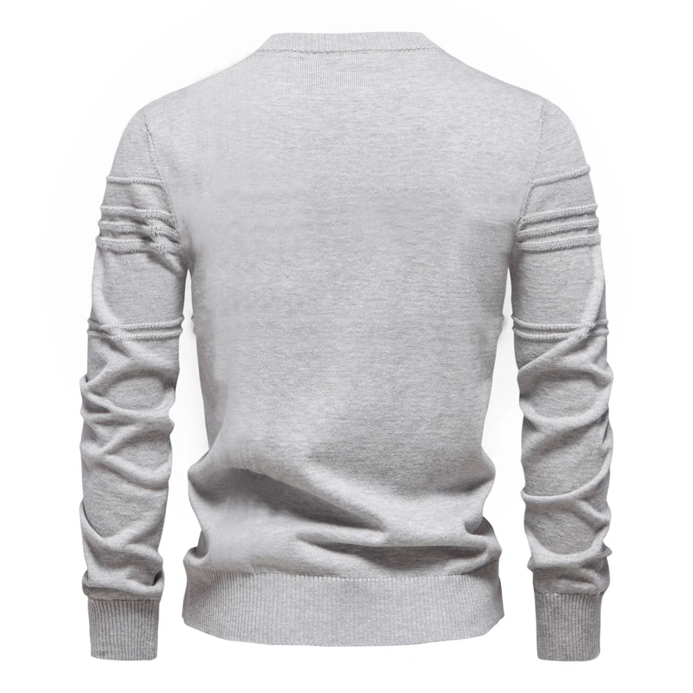 AIOPESON Maglione pullover girocollo da uomo lavorato a maglia in cotone spogliato di qualità autunno inverno maglioni caldi da uomo - StepByStepNow