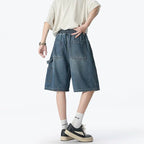 American Street "Rivet" Denim Shorts – Loose Hip - Hop Five - Quarter Pants - StepByStepNow
