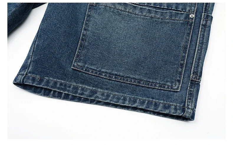 American Street "Rivet" Denim Shorts – Loose Hip - Hop Five - Quarter Pants - StepByStepNow