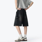 American Street "Rivet" Denim Shorts – Loose Hip - Hop Five - Quarter Pants - StepByStepNow