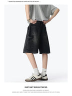 American Street "Rivet" Denim Shorts – Loose Hip - Hop Five - Quarter Pants - StepByStepNow