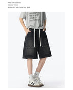 American Street "Rivet" Denim Shorts – Loose Hip - Hop Five - Quarter Pants - StepByStepNow