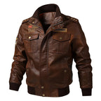 American workwear jacket, pilot tactical leather jacket, men's spring and autumn motorcycle suit, men's leather jacket M - 6XL - StepByStep