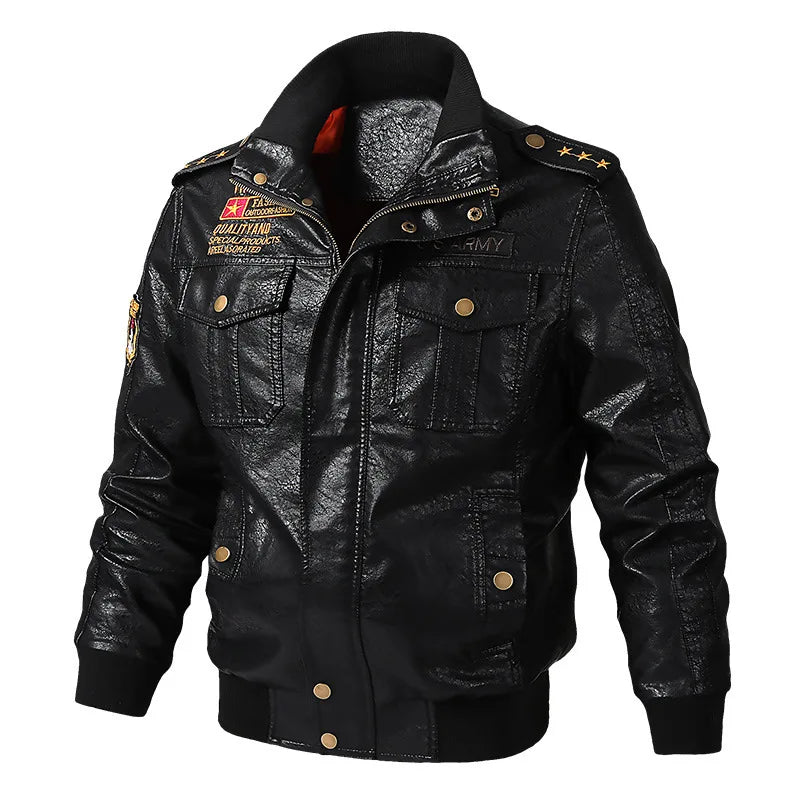 American workwear jacket, pilot tactical leather jacket, men's spring and autumn motorcycle suit, men's leather jacket M - 6XL - StepByStep