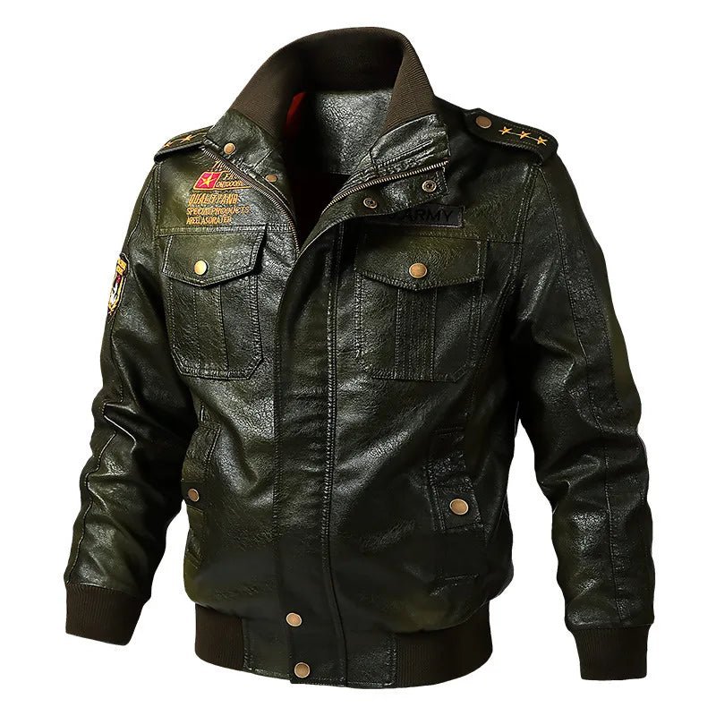 American workwear jacket, pilot tactical leather jacket, men's spring and autumn motorcycle suit, men's leather jacket M - 6XL - StepByStep